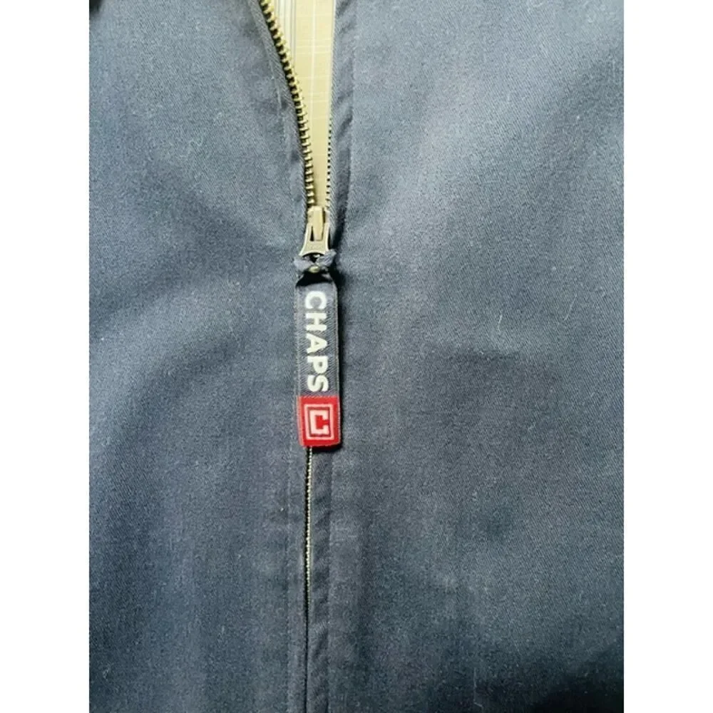Chaps Men's Cotton XL TG XG Navy Blue Casual Jacket Inside Pocket Lined